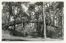 10114 Gezicht op de Zwitserse brug boven een spreng in een gemengd bos bij Driebergen-Rijsenburg.
